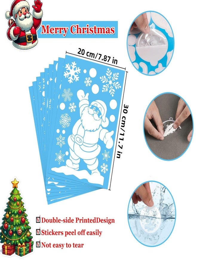 Plexaris Christmas Window Decorations - 260 Pcs Double-Sided Stickers, 9 Sheet Reusable White Vinyl PVC Snowflake Decals for Windows and Mirrors - Image 4